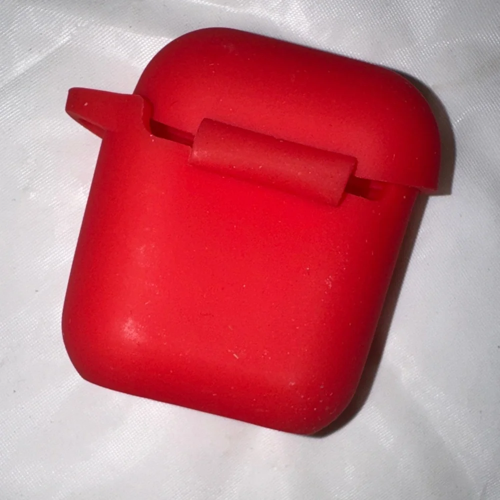 Red AirPod Case Protective Silicone Cover Compatible With Apple AirPods 2 And 1